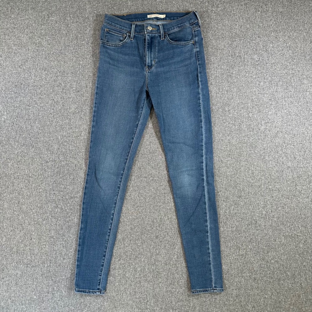 Levi's Jeans Womens 27 720 High Rise Super Skinny Blue Stretch Denim
